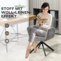Polstersessel Akzentsessel modern drehbar dunkelgrau