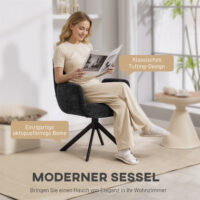 Polstersessel modern drehbar belastbar bis 120kg schwarz