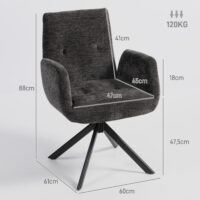 Polstersessel modern drehbar belastbar bis 120kg schwarz