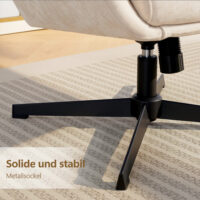 Polstersessel mit Fusshocker und hoher Rückenlehne für Wohnzimmer beige