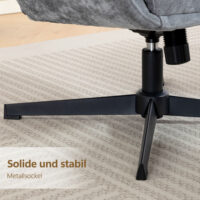 Polstersessel mit Fusshocker und hoher Rückenlehne für Wohnzimmer grau