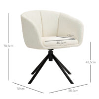 Polstersessel drehbar mit bequemer Sitzschale cremeweiss