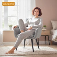 Polsterstuhl mit Metallbeinen in Leinenoptik hellgrau