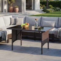 Poly-Rattan Esstisch Gartentisch Gastronomie 112x60cm braun