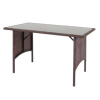 Poly-Rattan Esstisch Gartentisch Gastronomie 112x60cm braun