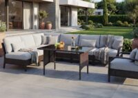 Poly-Rattan Esstisch Gartentisch Gastronomie 112x60cm braun