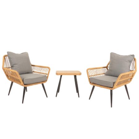 Poly-Rattan Garnitur Balkon-Set Sitzgruppe Beistelltisch dunkelgrau