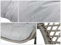 Poly-Rattan Garnitur Balkon-Set Sitzgruppe Beistelltisch grau Polster hellgrau