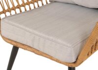 Poly-Rattan Garnitur Balkon-Set Sitzgruppe Beistelltisch hellgrau