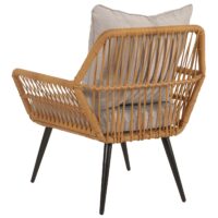 Poly-Rattan Garnitur Balkon-Set Sitzgruppe Beistelltisch hellgrau