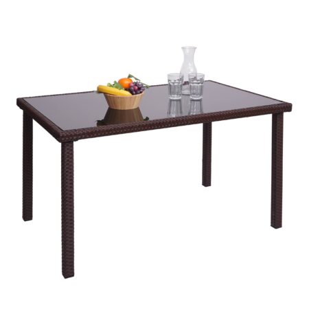 Poly-Rattan Gartentisch Balkontisch 120x75cm braun