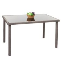 Poly-Rattan Gartentisch Balkontisch 120x75cm grau