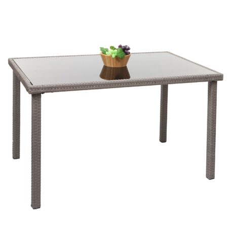 Poly-Rattan Gartentisch Balkontisch 120x75cm grau