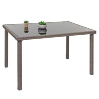 Poly-Rattan Gartentisch Balkontisch 120x75cm grau