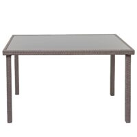 Poly-Rattan Gartentisch Balkontisch 120x75cm grau