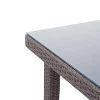 Poly-Rattan Gartentisch mit Glasplatte 80x80cm grau