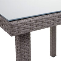 Poly-Rattan Gartentisch mit Glasplatte 80x80cm grau