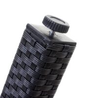 Poly-Rattan Gartentisch mit Glasplatte 80x80cm schwarz