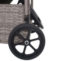 Poly-Rattan Sonnenliege Relaxliege Gartenliege Alu grau Kissen dunkelgrau