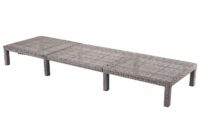 Poly-Rattan Sonnenliege Relaxliege Gartenliege Basic grau Kissen dunkelgrau
