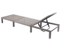 Poly-Rattan Sonnenliege Relaxliege Gartenliege Basic grau Kissen dunkelgrau