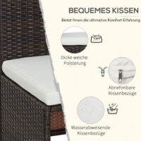 Polyrattan Gartenmöbel Set wetterfest für 4 Personen mit Tisch
