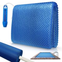 Effiziente Pool Solarplane (600x400cm), wärmespeichernd und zuschneidbar.