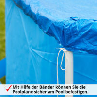 Robuste Poolabdeckung für 360cm Pools.