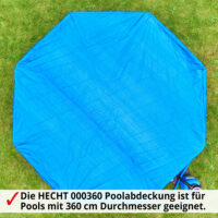Robuste Poolabdeckung für 360cm Pools.