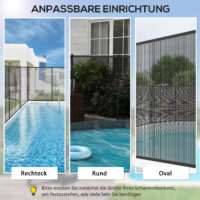 Poolzaun Sicherheitszaun für Kinder 365x126cm Aluminium schwarz