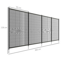 Poolzaun Sicherheitszaun für Kinder 365x126cm Aluminium schwarz