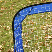 Blaues 2er-Set faltbarer Pop-Up Fussballtore, 123x80x80cm gross, ideal für spontane Spiele und einfaches Verstauen.