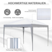 Weißer Pop-Up Pavillon 295x295m mit UV-Schutz.