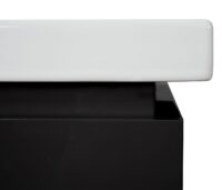 Premium Waschbecken mit Unterschrank hochglanz 90cm schwarz