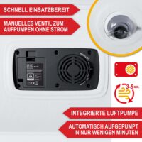 Großes aufblasbares Queensize-Luftbett mit 46 cm Höhe für bequemen Schlaf beim Camping oder Zuhause.