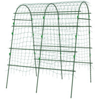 Rankbogen gross mit Vogelschutznetz für den Garten aus Metall