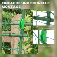 Rankbogen gross mit Vogelschutznetz für den Garten aus Metall
