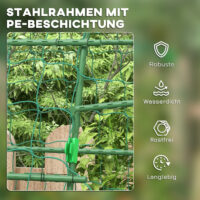 Rankbogen gross mit Vogelschutznetz für den Garten aus Metall