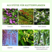 Rankgitter Rankhilfe 2er Set rostfrei für Garten Stahl Schwarz