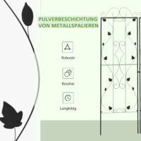 Rankgitter Rankhilfe 2er Set rostfrei für Garten Stahl Schwarz