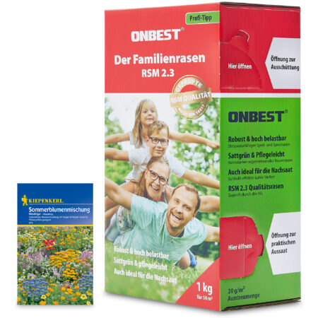 Hochwertige Grassamen-Mischung für dichten, grünen Rasen.