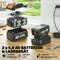 Rasentrimmer Freischneider mit Teleskopgriff und Akku 25cm
