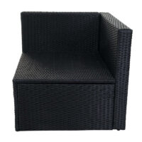 Rattan Lounge Sitzgruppe mit extra Kissenbox Anthrazit Kissen grau