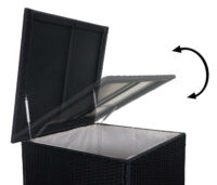 Rattan Lounge Sitzgruppe mit extra Kissenbox Anthrazit Kissen grau