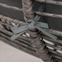 Rattan Relaxsessel Gartensessel mit Fusshocker Outdoor grau