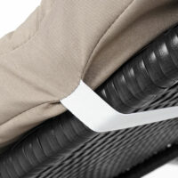 Rattan Sonnenliege Liegestuhl ~ Basic anthrazit, Kissen creme