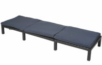 Rattan Sonnenliege Liegestuhl ~ Basic anthrazit, Kissen grau