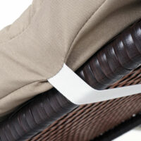 Rattan Sonnenliege Liegestuhl ~ Basic braun Kissen creme