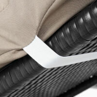 Rattan Sonnenliege Liegestuhl ~ Premium anthrazit Kissen creme