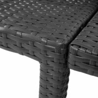 Rattan Sonnenliege Liegestuhl ~ Premium anthrazit Kissen grau